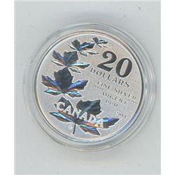 2011 $20.00 Maple Leaf Commemorative 99.99% Silver
