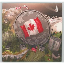 2015 $25 Canada Flag COLOURED   99.99% Silver