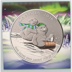 2016 $25 Winter Fun COLOURED   99.99% Silver