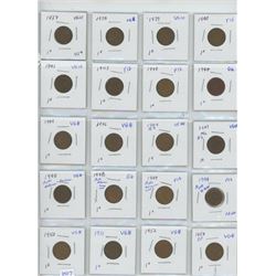 2 Sheets of Pennies - 40 Pennies 1937-1979…