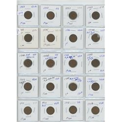 40 Pennies 1942-1975 & 3 Rolls of Pennies 1973-74-75