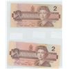 Image 1 : 2 - $2 Bills 1986 & 2 - $1 Bills 1973 …see more
