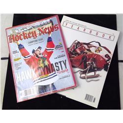 2 Hockey Magazines - 1995-996 Chicago Blackhawks Yearbook
