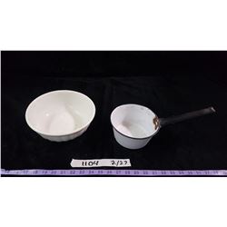 China Bowl & Enamelware Pot