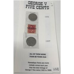 George V 5 Cents 1923 And 1927