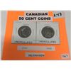 Image 1 : Canadian 50 Cents Pieces Uncirculated-2000 And 2009
