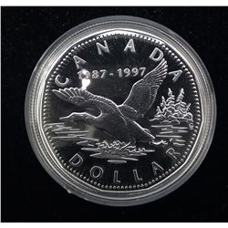 1997 10th Anniversary Silver Proof Loon Dollar