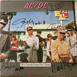 Signed AC/DC Dirty Deeds Done Dirt Cheap Album Cover