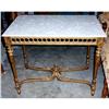 Image 1 : Antique gilt table and marble style top #1578657