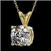 Image 2 : 1.25 ctw Certified VS/SI Quality Cushion Diamond Necklace 10k Yellow Gold - REF-325M2G