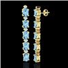 Image 2 : 12.47 ctw Aquamarine & VS/SI Certified Diamond Earrings 10k Yellow Gold - REF-143K6Y