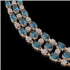 Image 3 : 38.99 ctw London Topaz & Diamond Necklace 10K Rose Gold - REF-427N3F