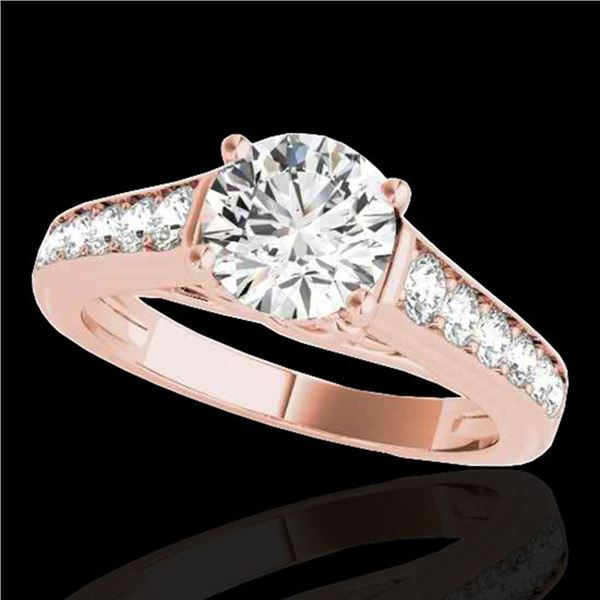 1.5 ctw Certified Diamond Solitaire Ring 10k Rose Gold - REF-204K5Y