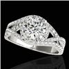 Image 1 : 2 ctw Certified Diamond Solitaire Halo Ring 10k White Gold - REF-381H8R
