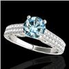 Image 1 : 1.41 ctw SI Certified Blue Diamond Solitaire Antique Ring 10k White Gold - REF-132M3G