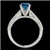 Image 2 : 1.41 ctw SI Certified Blue Diamond Solitaire Antique Ring 10k White Gold - REF-132M3G