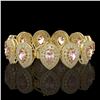 Image 2 : 47.64 ctw Morganite & Diamond Victorian Bracelet 14K Yellow Gold - REF-2044A4N