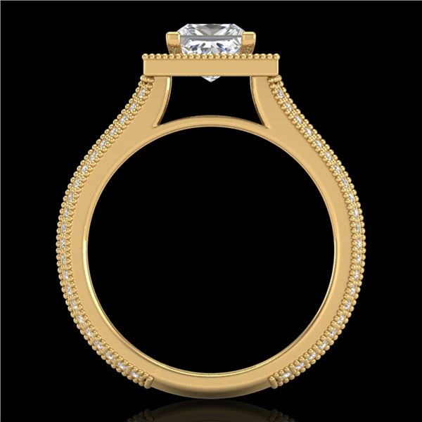 2 ctw Princess VS/SI Diamond Solitaire Micro Pave Ring 18k Yellow Gold - REF-472M8G