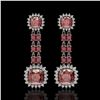 Image 1 : 18.38 ctw Tourmaline & Diamond Earrings 14K White Gold - REF-435G5W