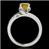 Image 2 : 1.31 ctw Certified SI Intense Yellow Diamond Bypass Ring 10k White Gold - REF-190Y9X