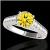 Image 1 : 1.5 ctw Certified SI/I Fancy Intense Yellow Diamond Ring 10k White Gold - REF-204W5H