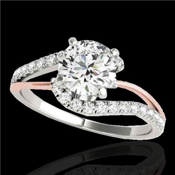 1.35 ctw Certified Diamond Bypass Solitaire Ring 10k 2Tone Gold - REF-190R9K