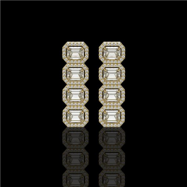 5.33 ctw Emerald Cut Diamond Micro Pave Earrings 18K Yellow Gold - REF-844G2W