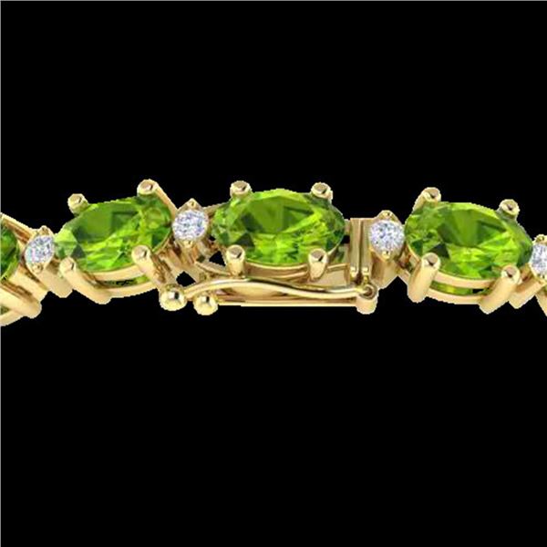 19.7 ctw Peridot & VS/SI Diamond Eternity Bracelet 10k Yellow Gold - REF-118W5H