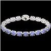 Image 2 : 32 ctw Tanzanite & VS/SI Diamond Micro Bracelet 14k White Gold - REF-328M9G
