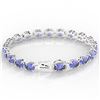 Image 3 : 32 ctw Tanzanite & VS/SI Diamond Micro Bracelet 14k White Gold - REF-328M9G