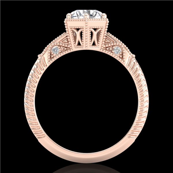 1.17 ctw VS/SI Diamond Solitaire Art Deco Ring 18k Rose Gold - REF-381X8A