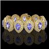 Image 1 : 50.04 ctw Tanzanite & Diamond Victorian Bracelet 14K Yellow Gold - REF-2636W4H