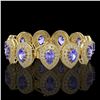 Image 2 : 50.04 ctw Tanzanite & Diamond Victorian Bracelet 14K Yellow Gold - REF-2636W4H