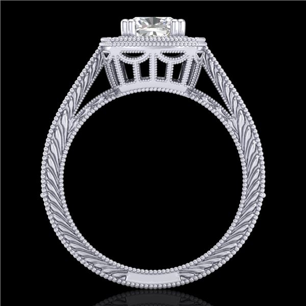 1.77 ctw Cushion VS/SI Diamond Solitaire Art Deco Ring 18k White Gold - REF-459N3F