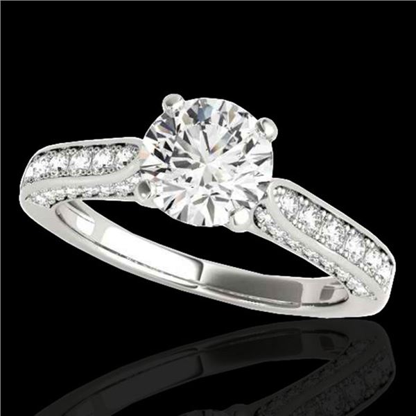 1.6 ctw Certified Diamond Solitaire Ring 10k White Gold - REF-197G8W