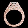 Image 2 : 1.25 ctw Certified Diamond Solitaire Antique Ring 10k Rose Gold - REF-184W3H