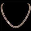 Image 1 : 24.4 ctw Princess Cut Diamond Micro Pave Necklace 18K Rose Gold - REF-2083G2W