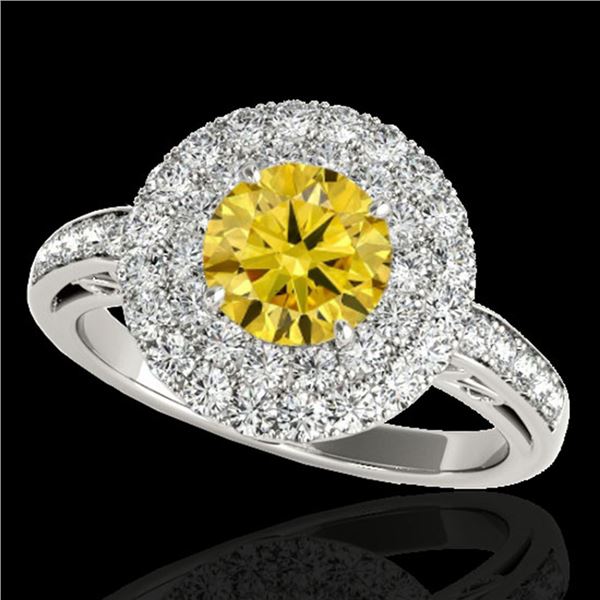 2.25 ctw Certified SI/I Fancy Intense Yellow Diamond Ring 10k White Gold - REF-245Y5X