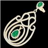 Image 1 : 6.40 ctw Emerald & Micro Pave VS/SI Diamond Earrings 14k Yellow Gold - REF-381N8F