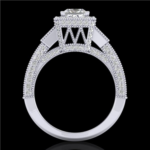 3.53 ctw Princess VS/SI Diamond Micro Pave 3 Stone Ring 18k White Gold - REF-540Y9X