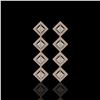 Image 1 : 4.01 ctw Princess Cut Diamond Micro Pave Earrings 18K Rose Gold - REF-346A3N
