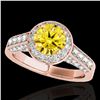 Image 1 : 2.56 ctw Certified SI/I Fancy Intense Yellow Diamond Ring 10k Rose Gold - REF-354A5N