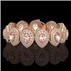 Image 1 : 47.64 ctw Morganite & Diamond Victorian Bracelet 14K Rose Gold - REF-2044Y4X