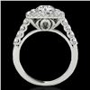 Image 2 : 2.3 ctw Certified Diamond Solitaire Halo Ring 10k White Gold - REF-286K4Y
