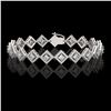 Image 1 : 7.2 ctw Princess Cut Diamond Micro Pave Bracelet 18K White Gold - REF-617M3G