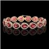 Image 1 : 19.7 ctw Tourmaline & Diamond Micro Pave Halo Bracelet 10k Rose Gold - REF-509F3M