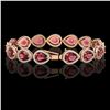 Image 2 : 19.7 ctw Tourmaline & Diamond Micro Pave Halo Bracelet 10k Rose Gold - REF-509F3M