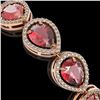 Image 3 : 19.7 ctw Tourmaline & Diamond Micro Pave Halo Bracelet 10k Rose Gold - REF-509F3M