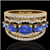 Image 1 : 2.25 ctw Tanzanite & Micro Pave VS/SI Diamond Designer Ring 10k Yellow Gold - REF-81H8R