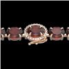 Image 1 : 32 ctw Garnet & VS/SI Diamond Eternity Micro Bracelet 14k Rose Gold - REF-119F5M